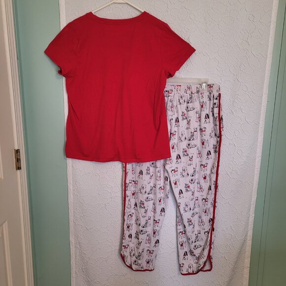 Sleep Sense "Eat Sleep Walk Dogs Repeat" Dog 2 Piece Pajamas Size Large - Picture 4 of 9